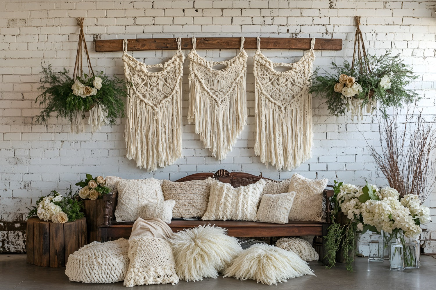 Boho Backdrop Ideas Macrame Flower Hanging Backdrop UK CSH4-152