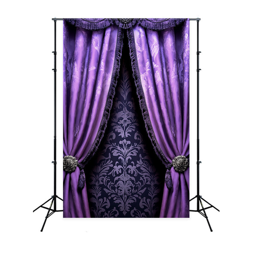 Portrait Photo Backdrop Royal Purple Velvet Curtain Backdrop UK CSH4-176