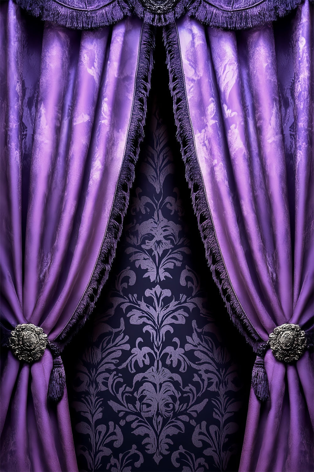 Portrait Photo Backdrop Royal Purple Velvet Curtain Backdrop UK CSH4-176