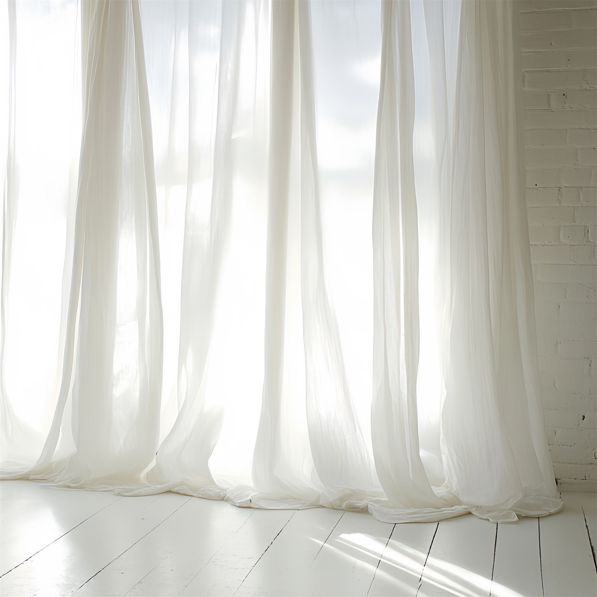 Portrait Studio Backdrops Soft White Sheer Curtain Backdrop UK CSH4-179