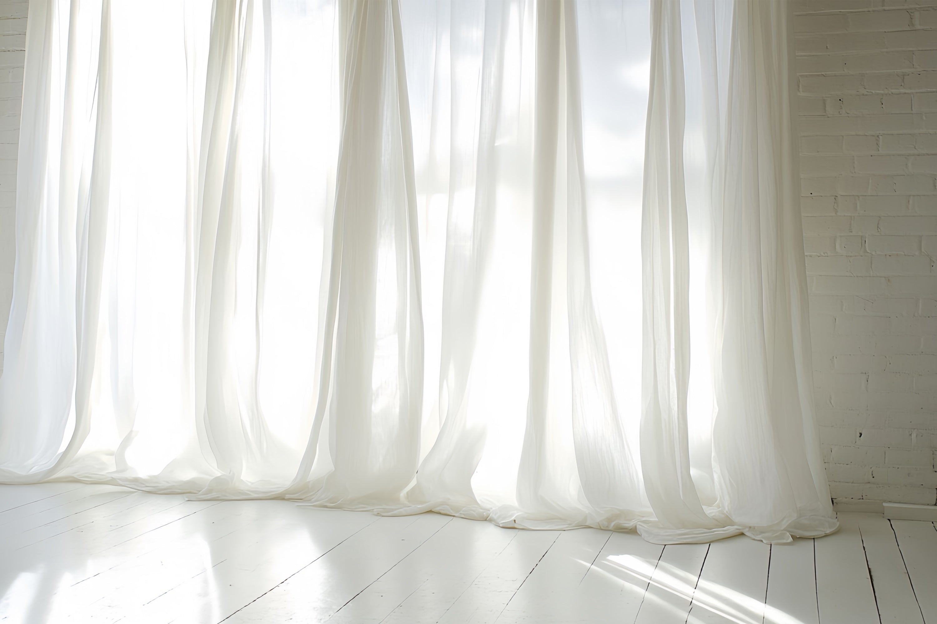 Portrait Studio Backdrops Soft White Sheer Curtain Backdrop UK CSH4-179