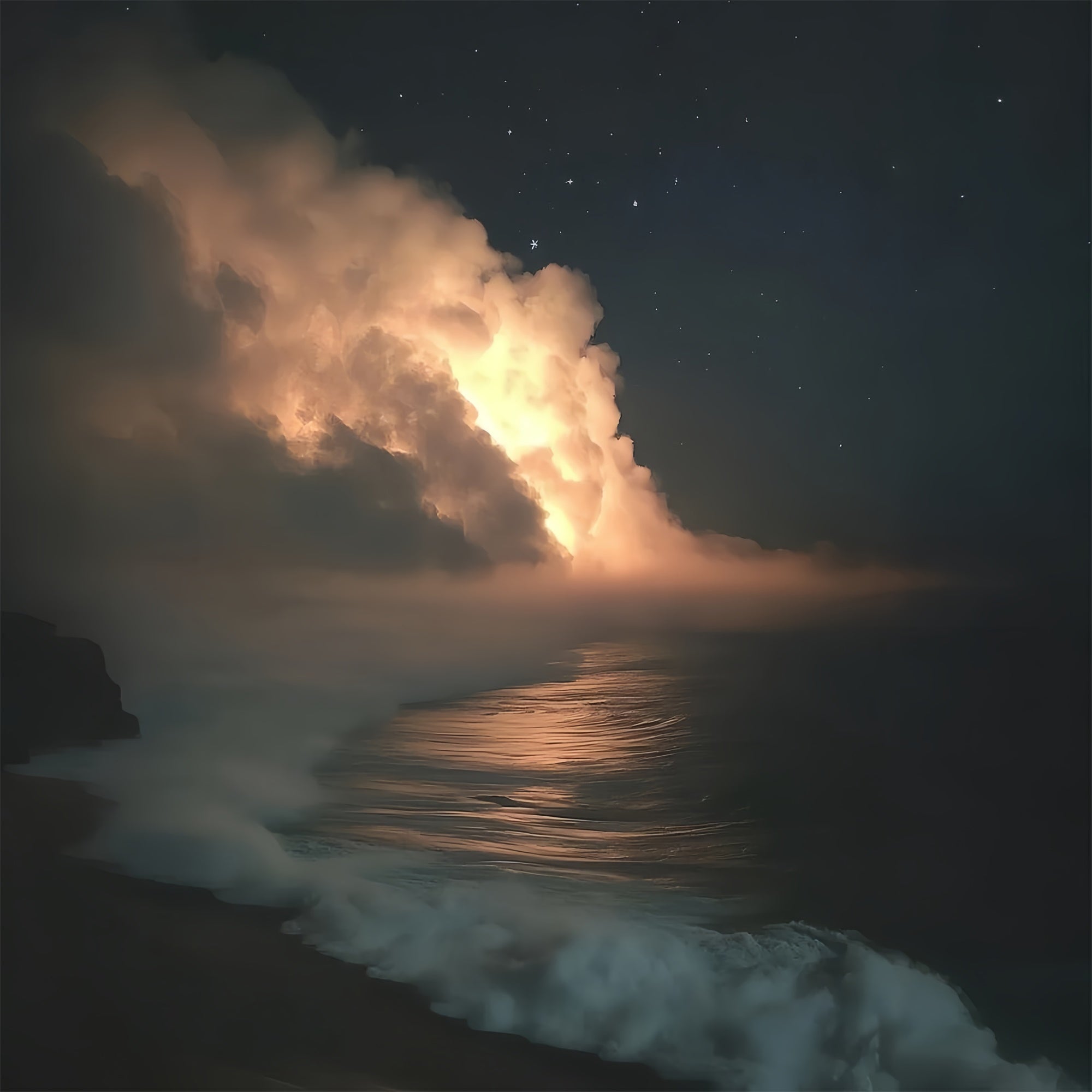 Portrait Photography Backdrops Dreamy Night Sky Sea Backdrop UK CSH4-191