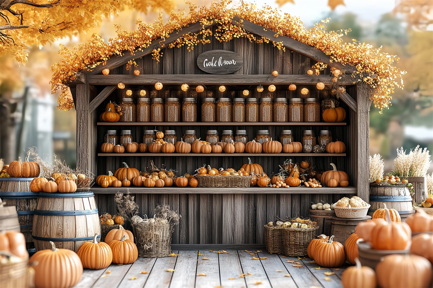 Barn Backdrops Autumn Harvest Stand Backdrop UK CSH4-230