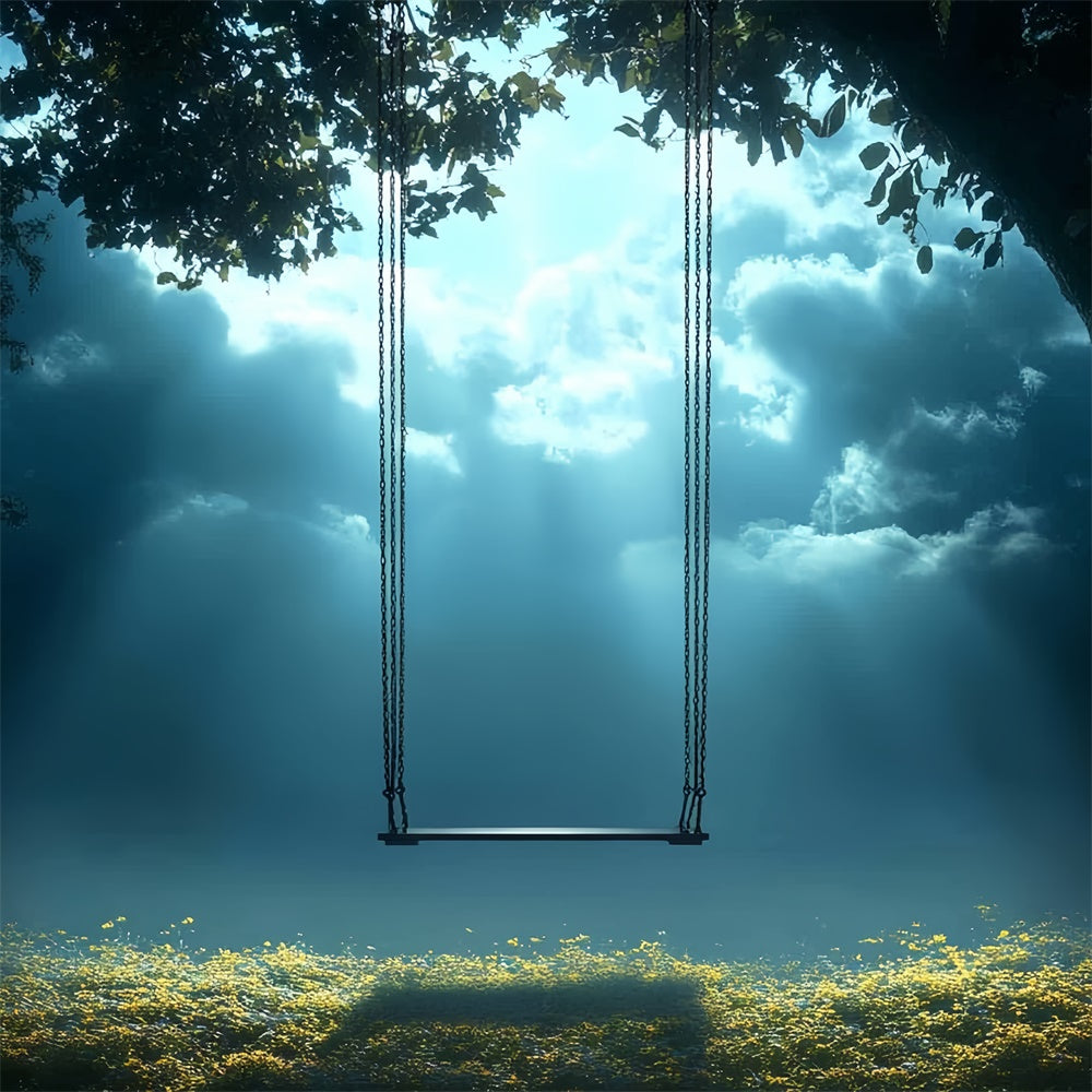 Sky Photography Backdrop Dreamy Clouds Swing Backdrop UK CSH4-238