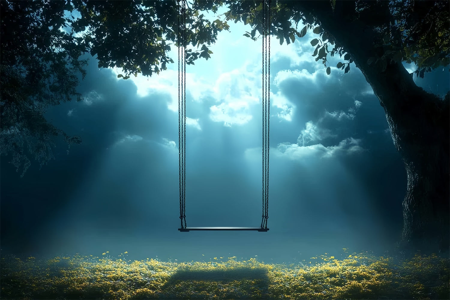 Sky Photography Backdrop Dreamy Clouds Swing Backdrop UK CSH4-238