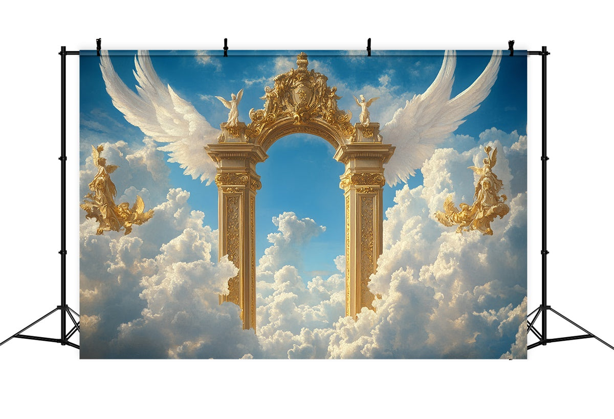 Sky Backdrop Clouds Heaven Gate Angel Wing Backdrop UK CSH4-243