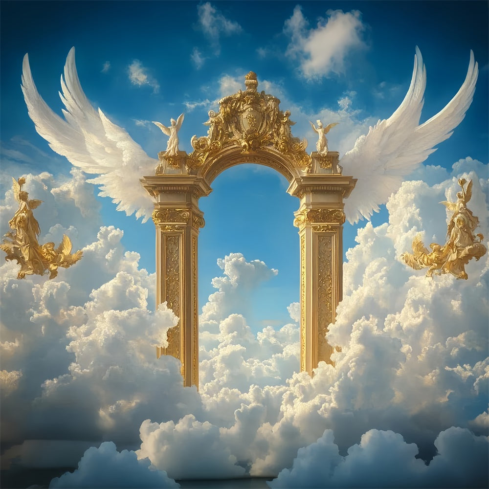 Sky Backdrop Clouds Heaven Gate Angel Wing Backdrop UK CSH4-243
