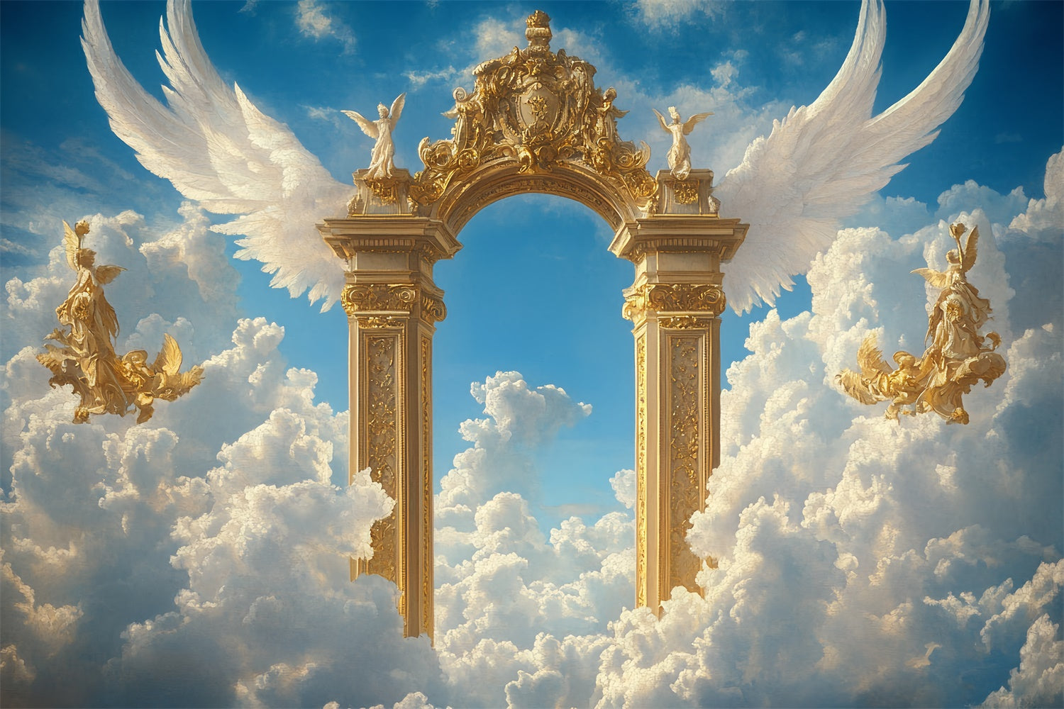 Sky Backdrop Clouds Heaven Gate Angel Wing Backdrop UK CSH4-243