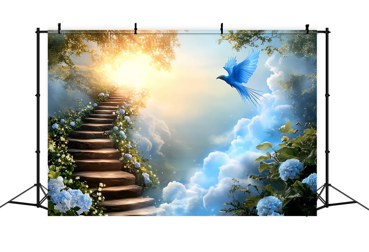 Sky Backdrop Photoshoot Blooming Path Soaring Bird Backdrop UK CSH4-248