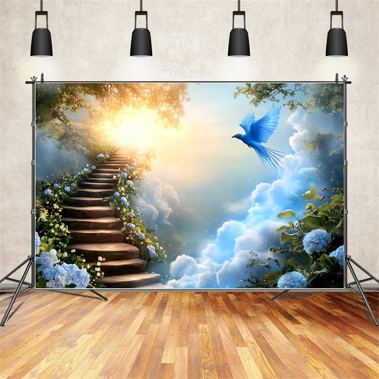 Sky Backdrop Photoshoot Blooming Path Soaring Bird Backdrop UK CSH4-248
