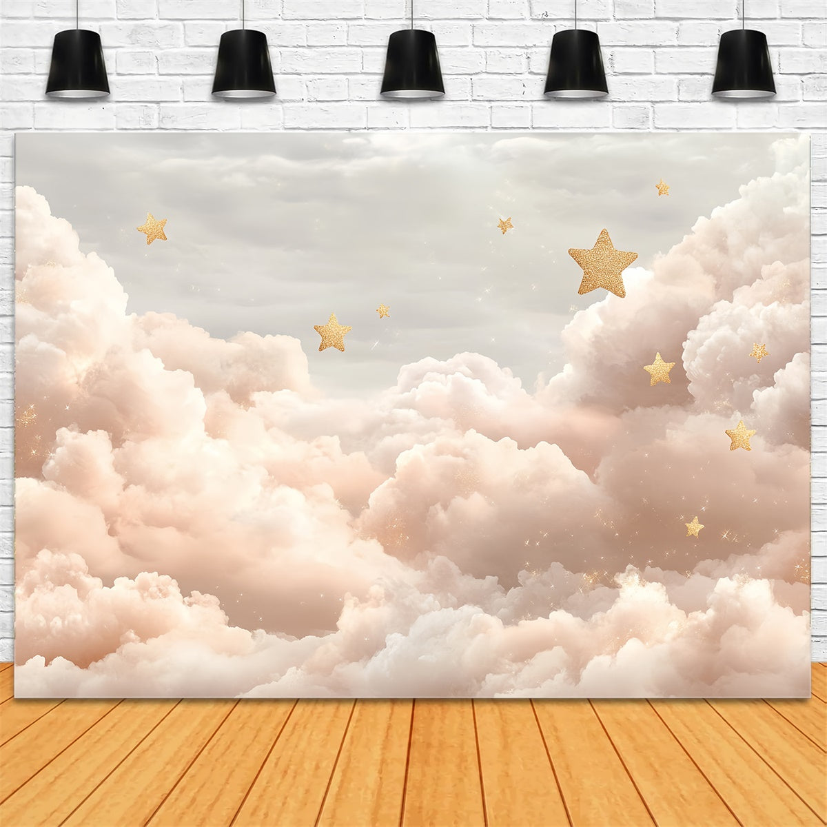 Cloud Photo Backdrop Golden Stars Dream Clouds Backdrop UK CSH4-252