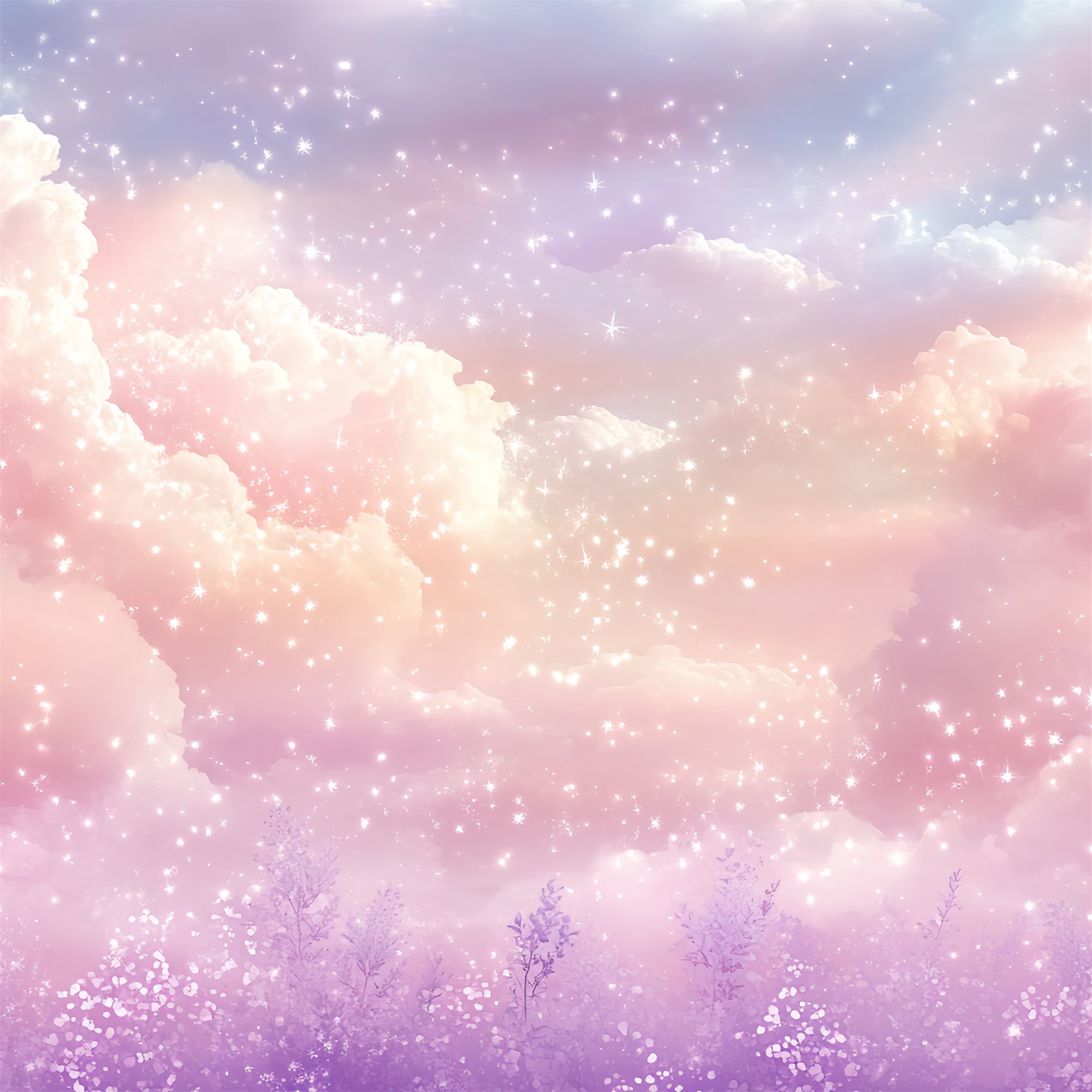 Cloud Photo Backdrop Lavender Sky Glittering Clouds Backdrop UK CSH4-261