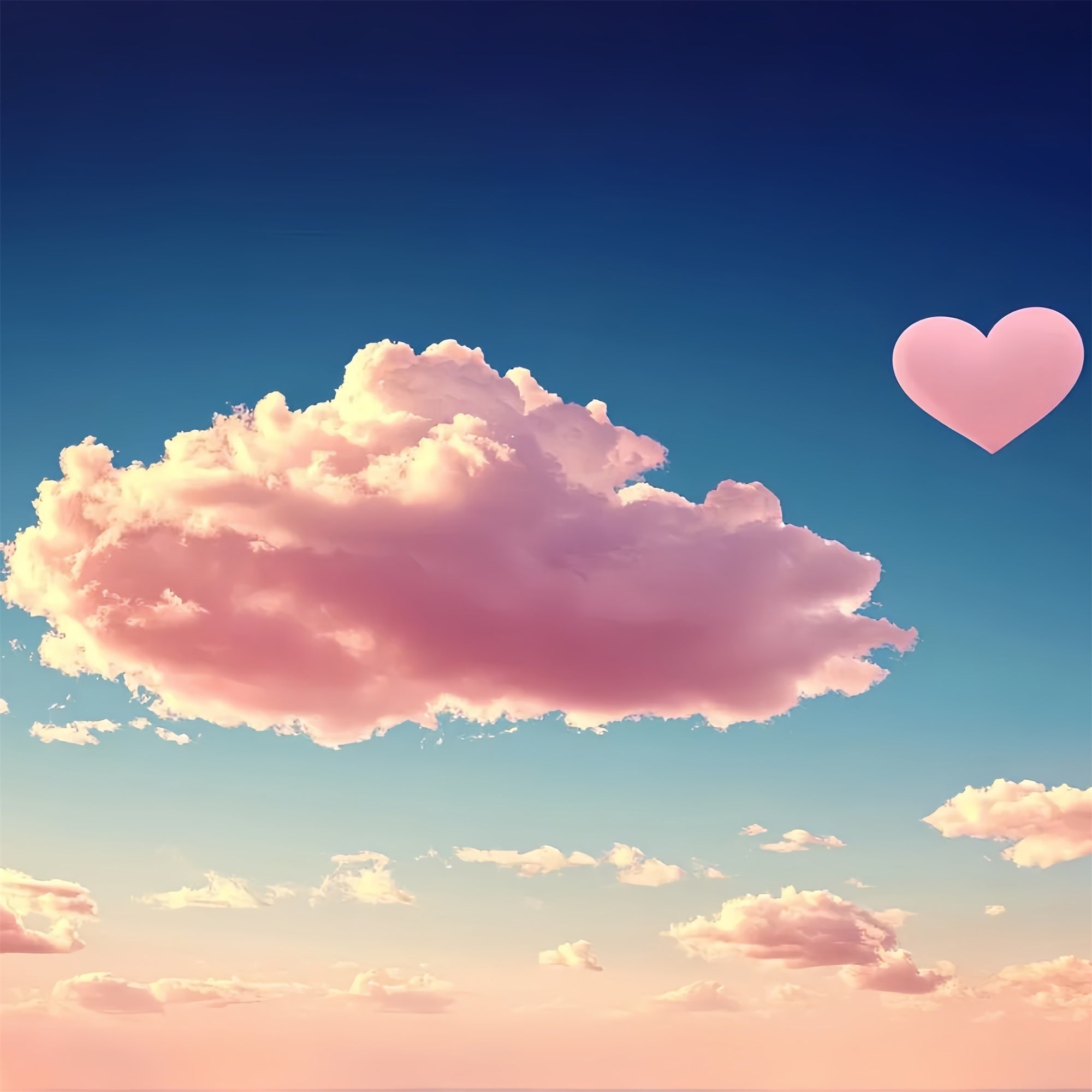 Pink Clouds Backdrop Romantic Pink Clouds Heart Backdrop UK CSH4-265