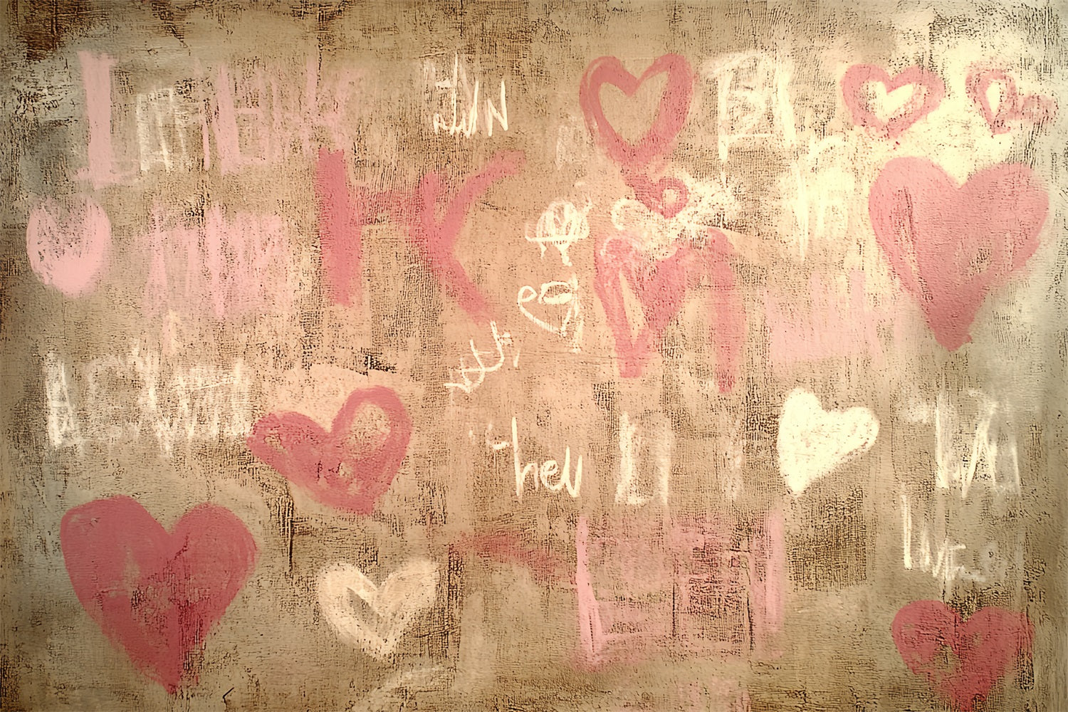 Vintage Wall Backdrop Graffiti Heart Pattern Backdrop UK CSH4-276