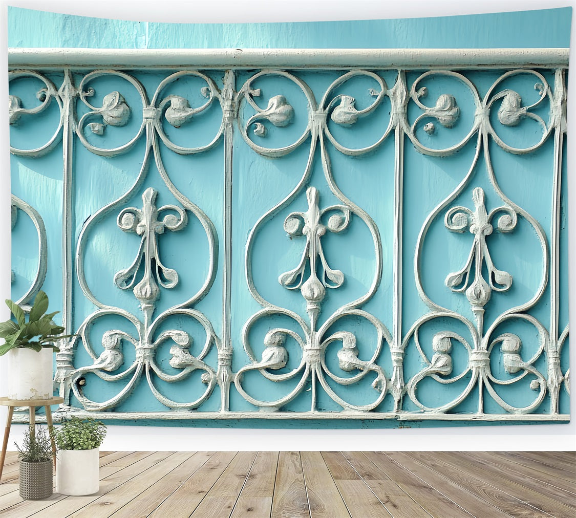 Vintage Wall Backdrop Iron Grille Fence Backdrop UK CSH4-278