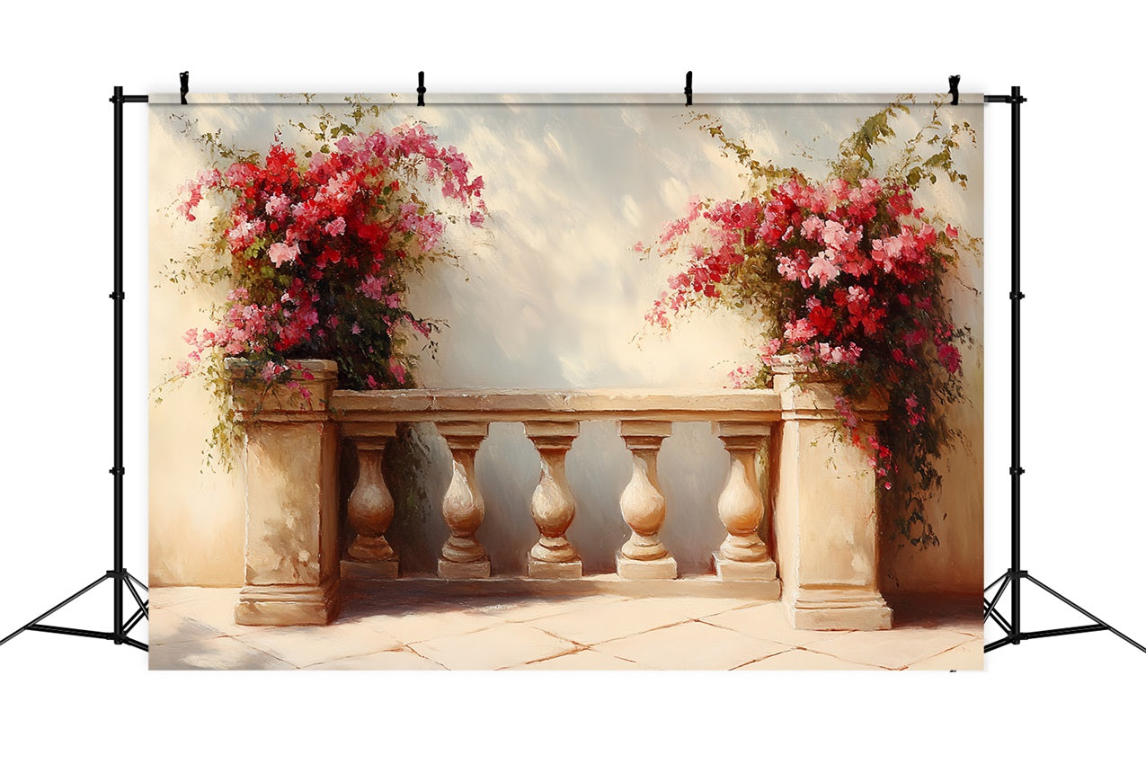 Vintage Photography Backdrop Courtyard Flowers Sunlight Backdrop UK CSH4-287