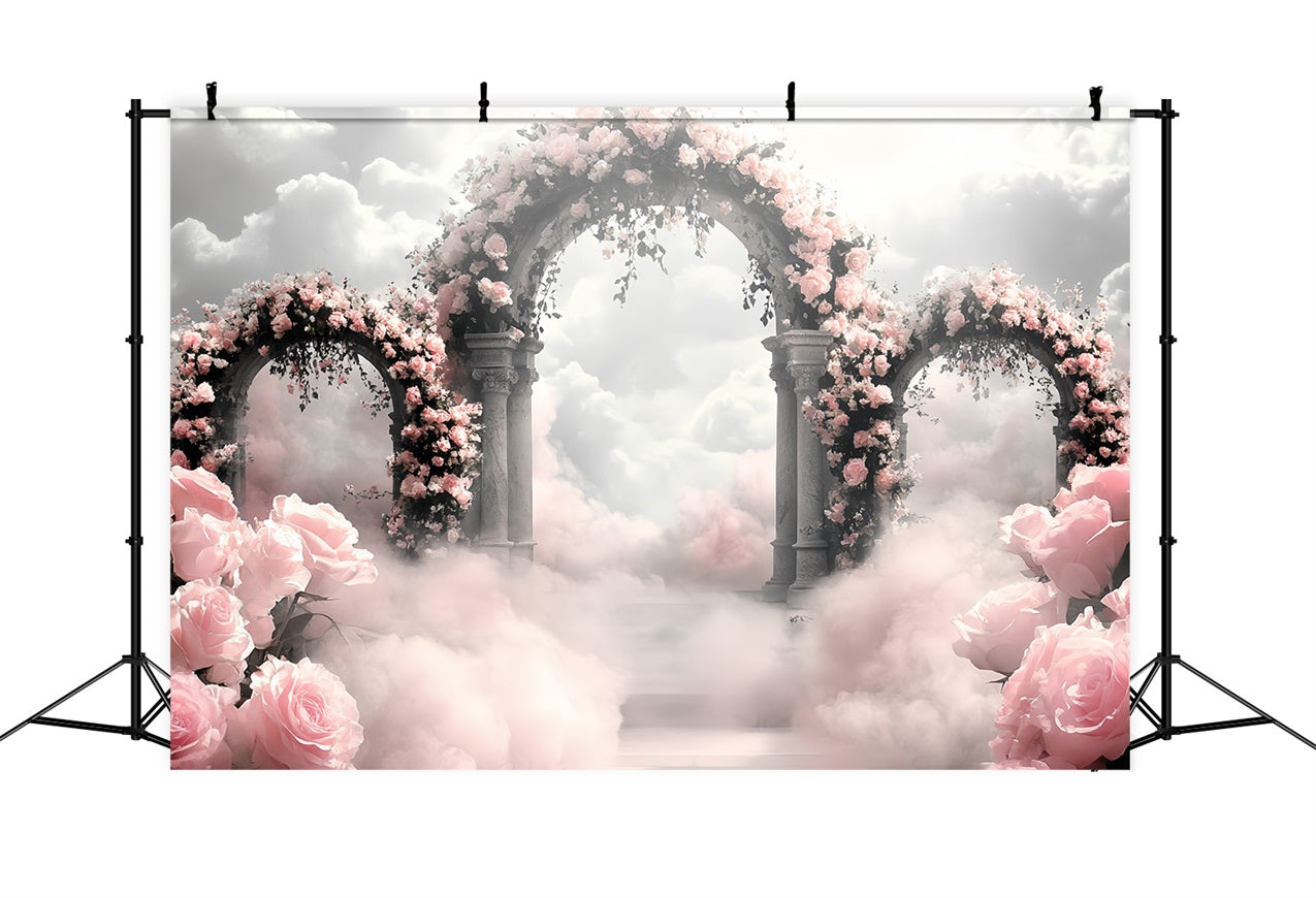 Vintage Backdrop Ideas Rose Paradise Stone Arches Backdrop UK CSH4-290