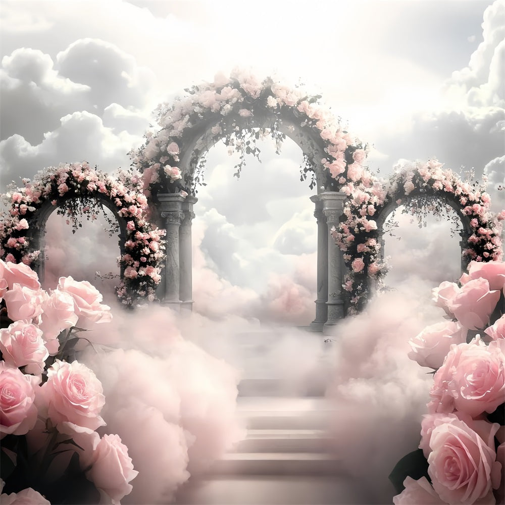Vintage Backdrop Ideas Rose Paradise Stone Arches Backdrop UK CSH4-290