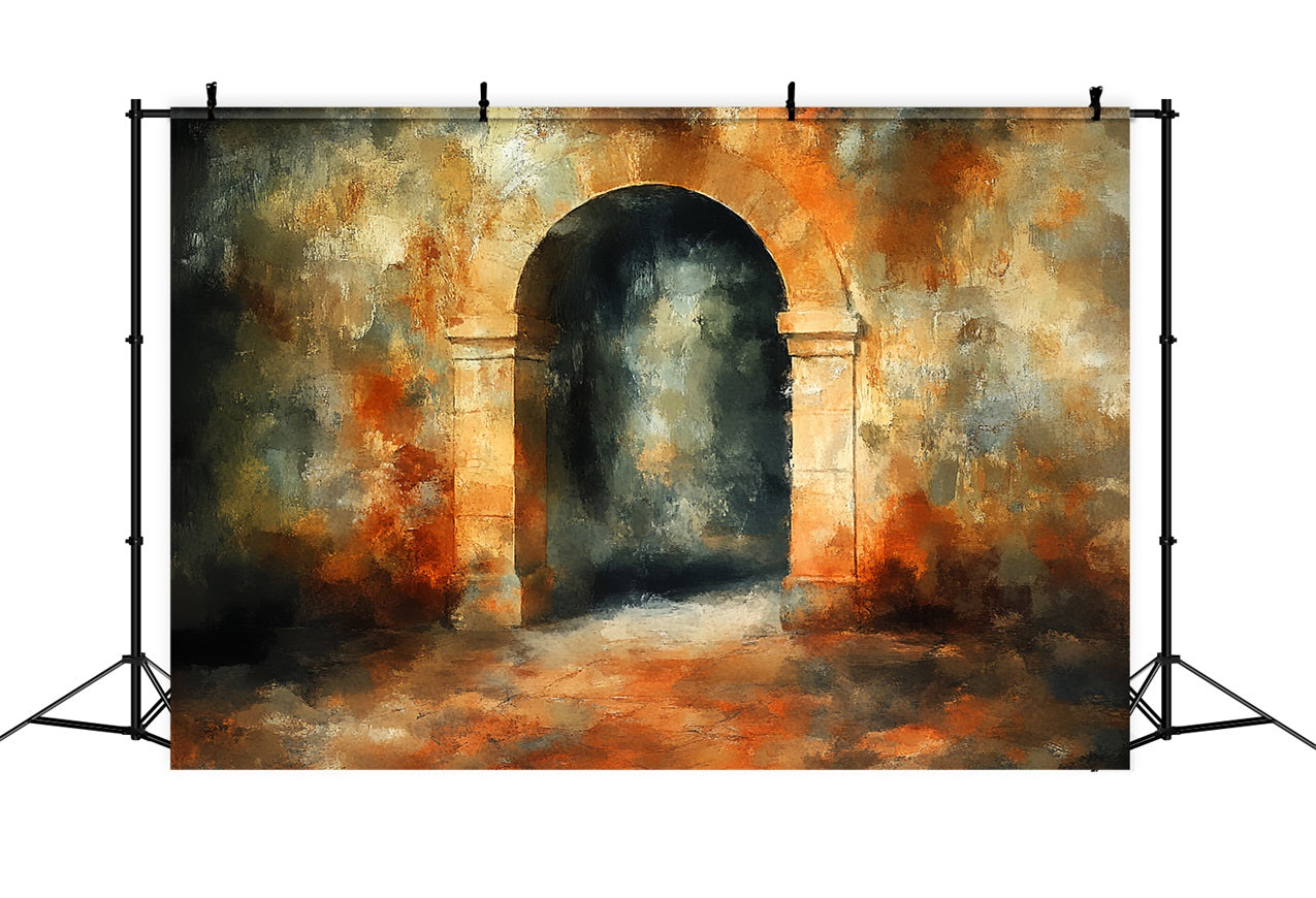 Vintage Photo Backdrop Rustic Stone Archway Backdrop UK CSH4-293
