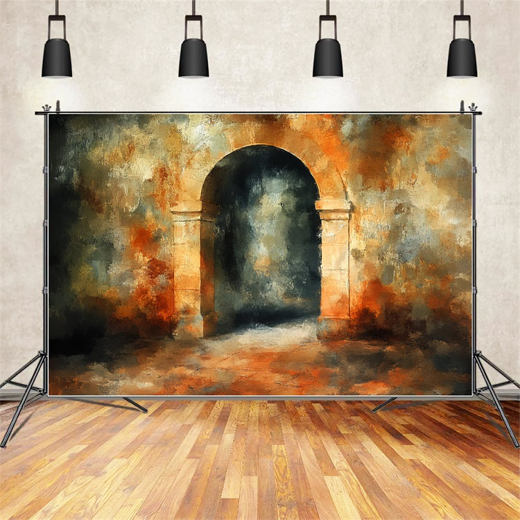Vintage Photo Backdrop Rustic Stone Archway Backdrop UK CSH4-293