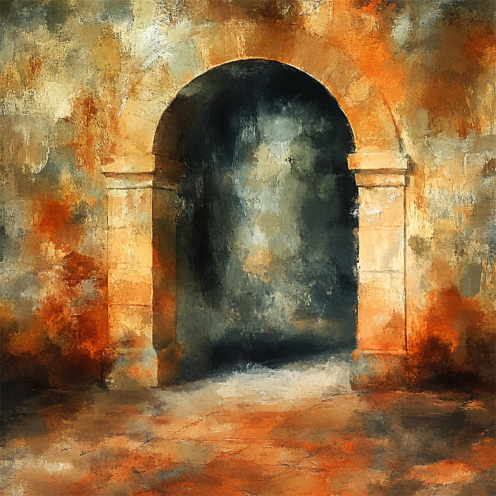 Vintage Photo Backdrop Rustic Stone Archway Backdrop UK CSH4-293