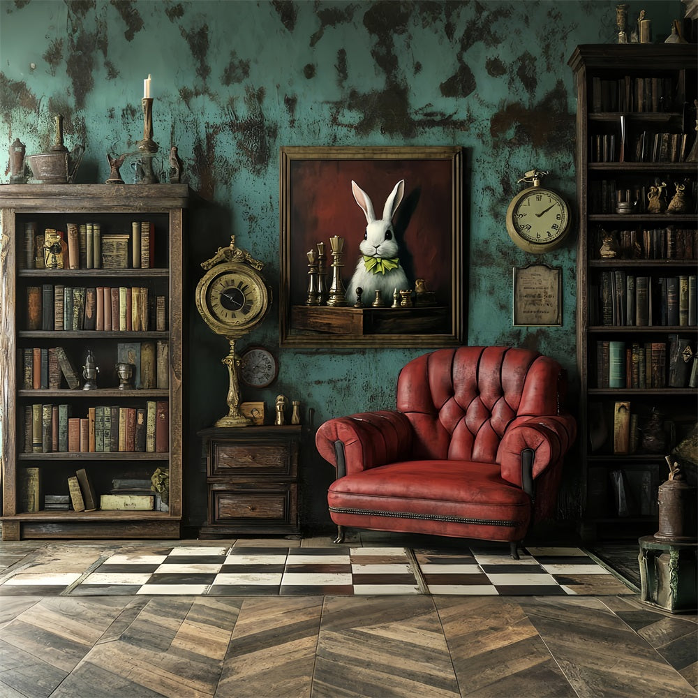 Antique Backdrop Furnishings Bookshelf Vintage Photo Backdrops UK CSH4-300