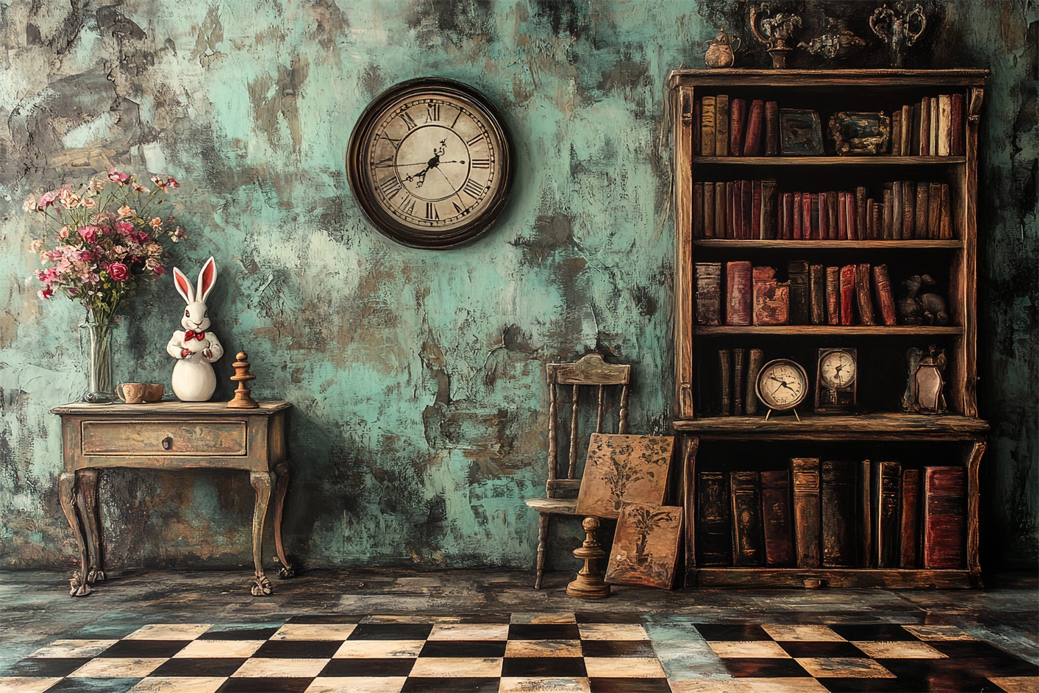 Antique Photo Backdrop Alice In Wonderland Vintage Backdrop UK CSH4-301