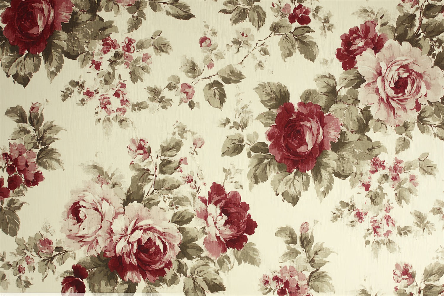Vintage Photo Backdrop Red Roses Floral Backdrop UK CSH4-304
