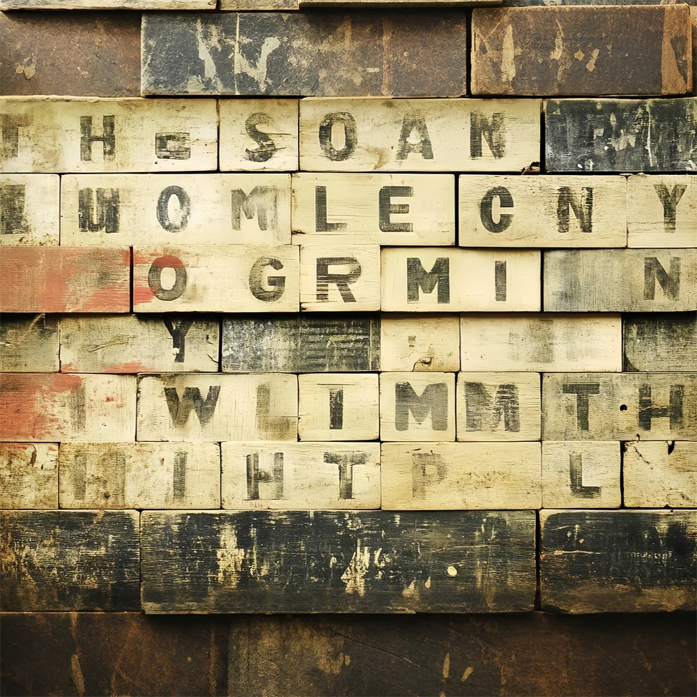 Old School Photo Backdrop Alphabet Tiles Vintage Backdrop UK CSH4-308