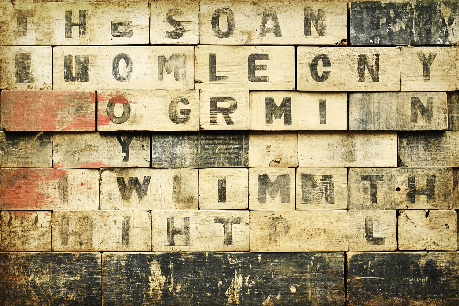 Old School Photo Backdrop Alphabet Tiles Vintage Backdrop UK CSH4-308