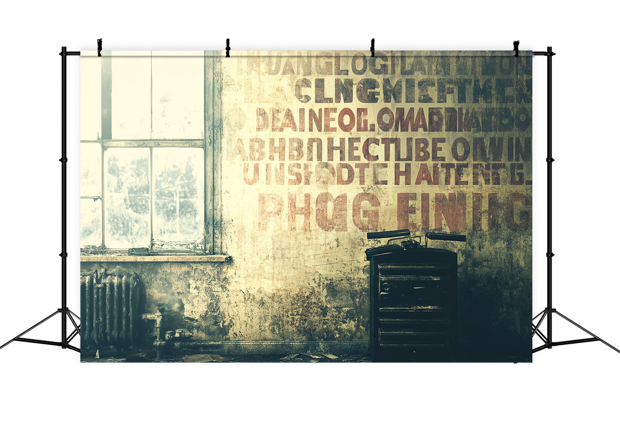 Old School Backdrops Weathered Window Vintage Wall Backdrop UK CSH4-309