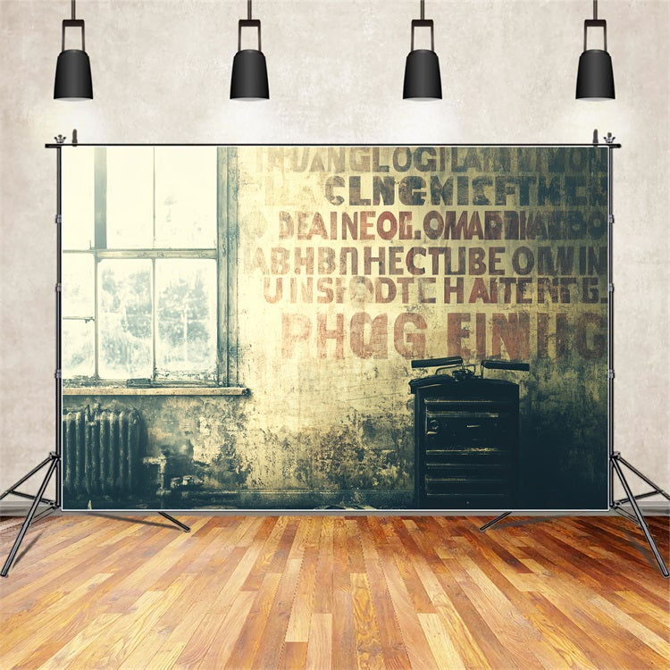 Old School Backdrops Weathered Window Vintage Wall Backdrop UK CSH4-309