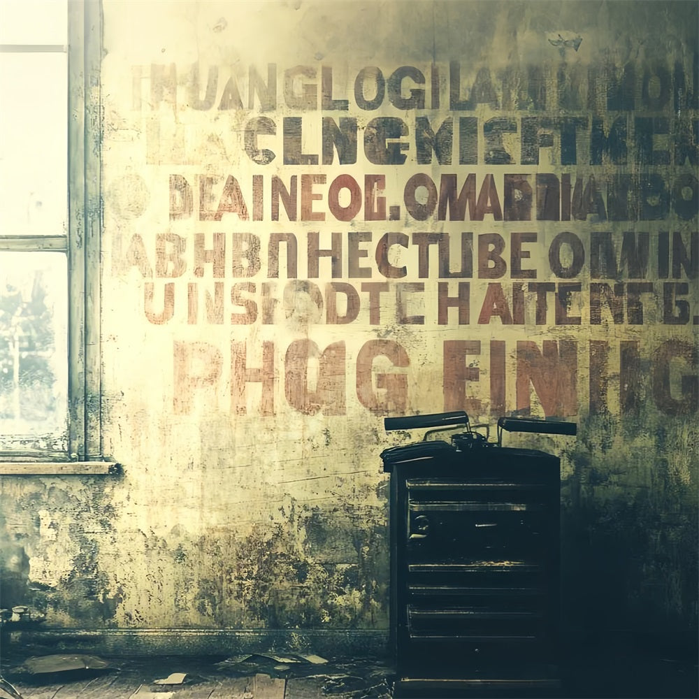 Old School Backdrops Weathered Window Vintage Wall Backdrop UK CSH4-309