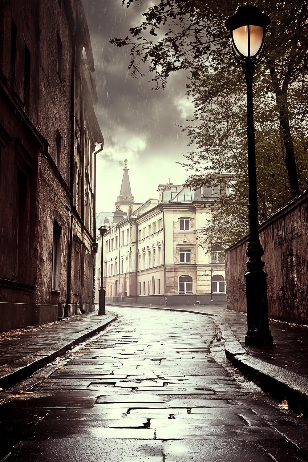 Backdrops Vintage Rainy Alley Vintage City Backdrop UK CSH4-321