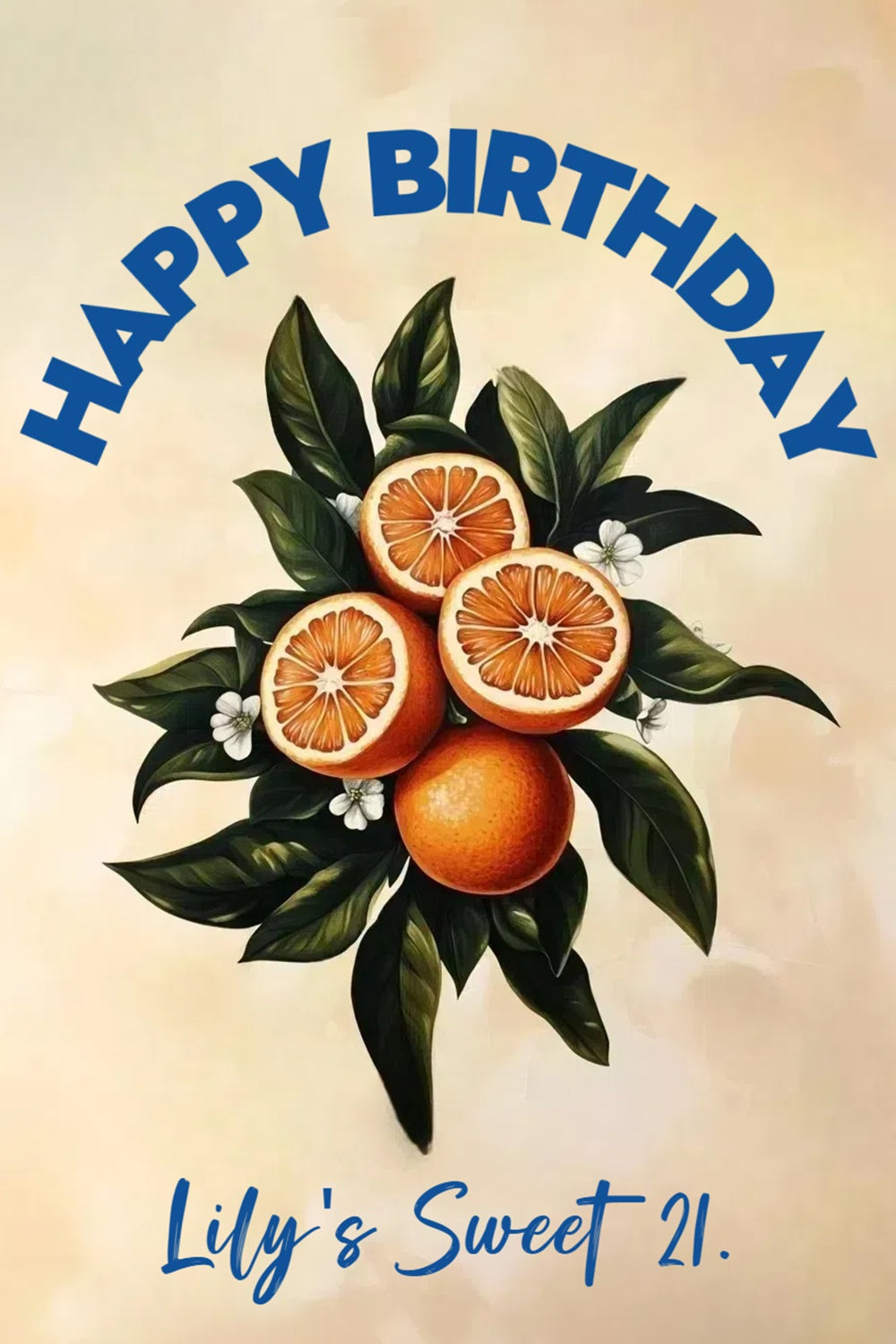 Personalized 21st Birthday Backdrop Juicy Citrus Green Leaves Backdrop UK CSH4-35