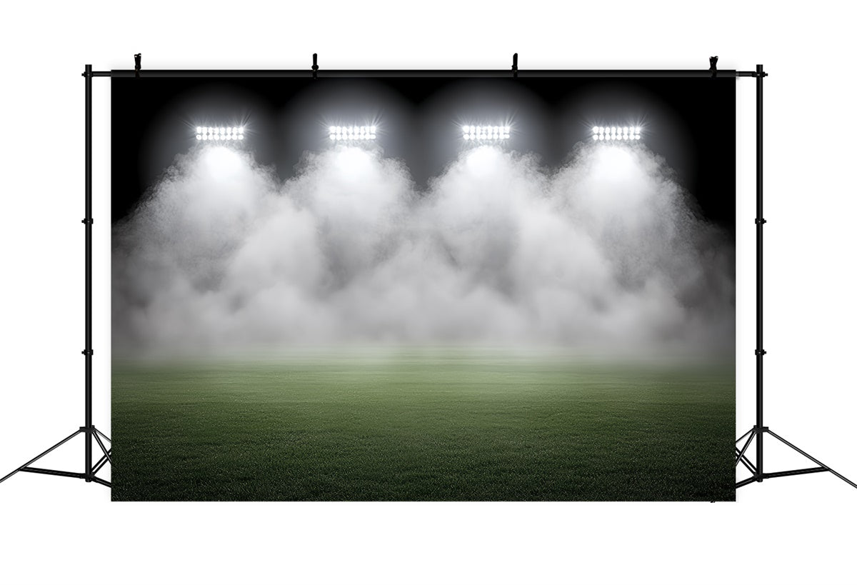 Football Field Backdrop Foggy Stadium Green Field Backdrop UK CSH4-363