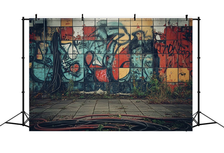 Retro Backdrops Street Vibes Graffiti Wall Vintage Backdrop UK CSH4-400