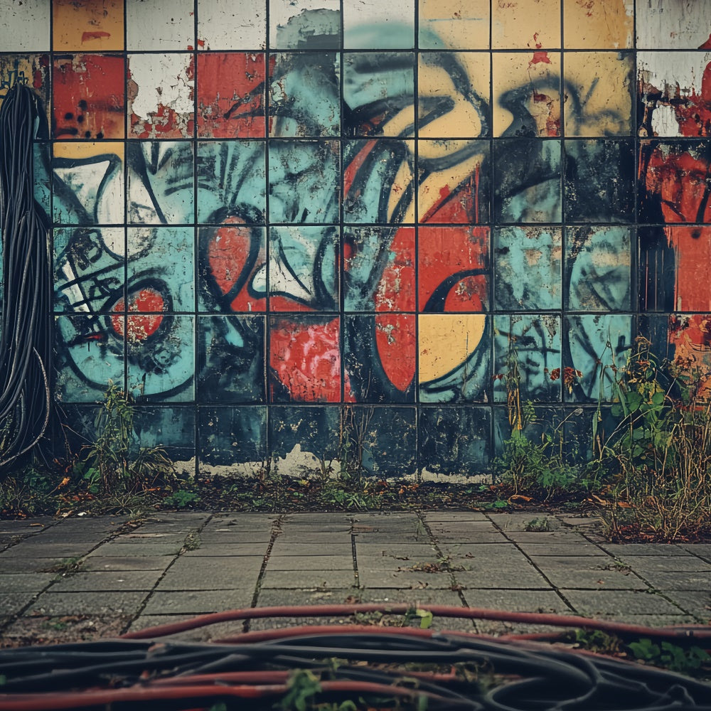 Retro Backdrops Street Vibes Graffiti Wall Vintage Backdrop UK CSH4-400