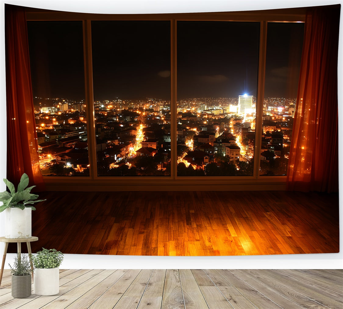 Vintage Photography Backdrops Midnight City View Backdrop UK CSH4-401