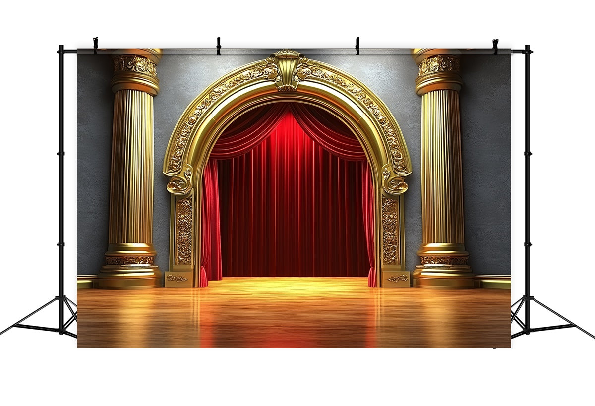 Classic Photo Backdrop Luxurious Golden Arch Vintage Backdrop UK CSH4-402