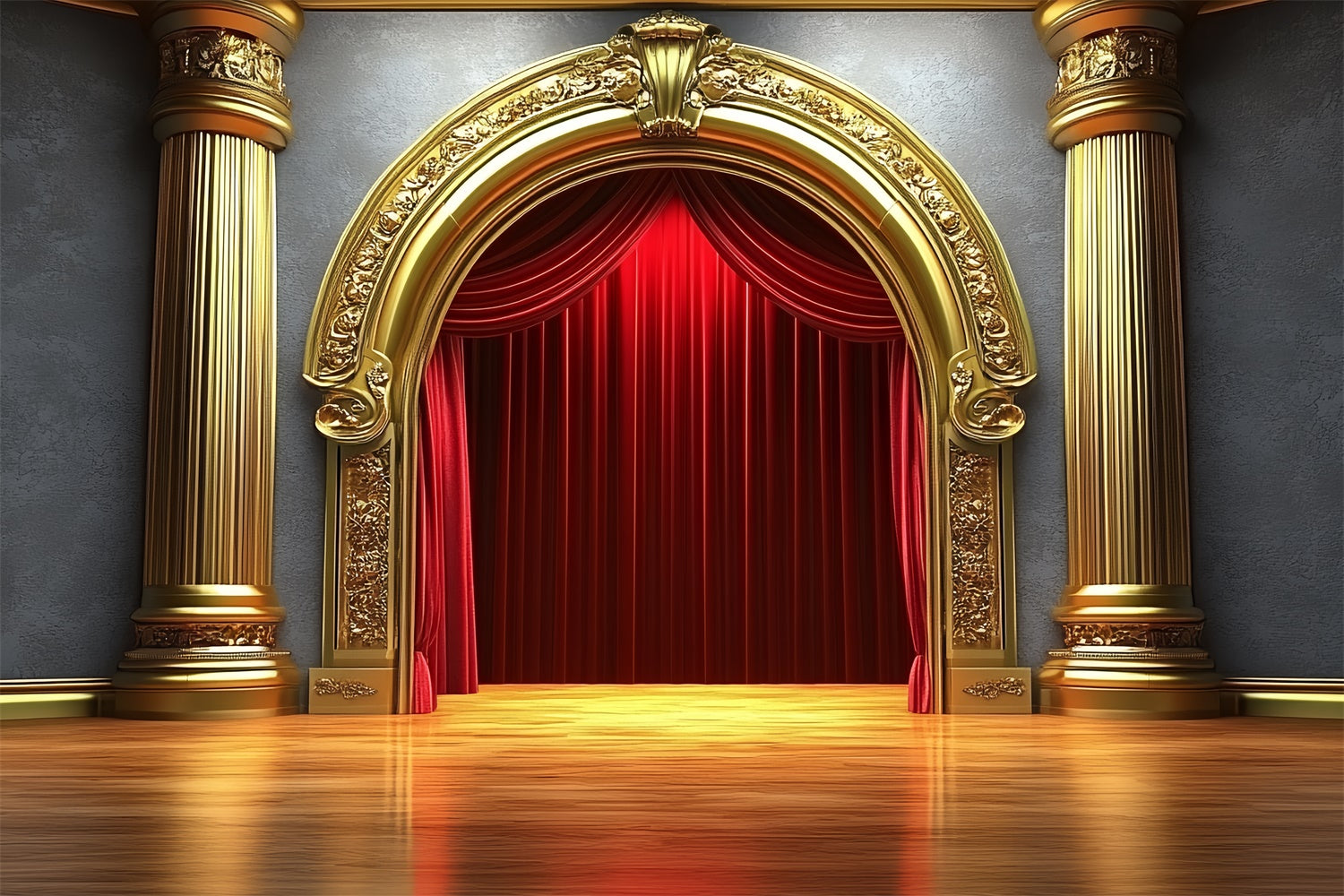 Classic Photo Backdrop Luxurious Golden Arch Vintage Backdrop UK CSH4-402