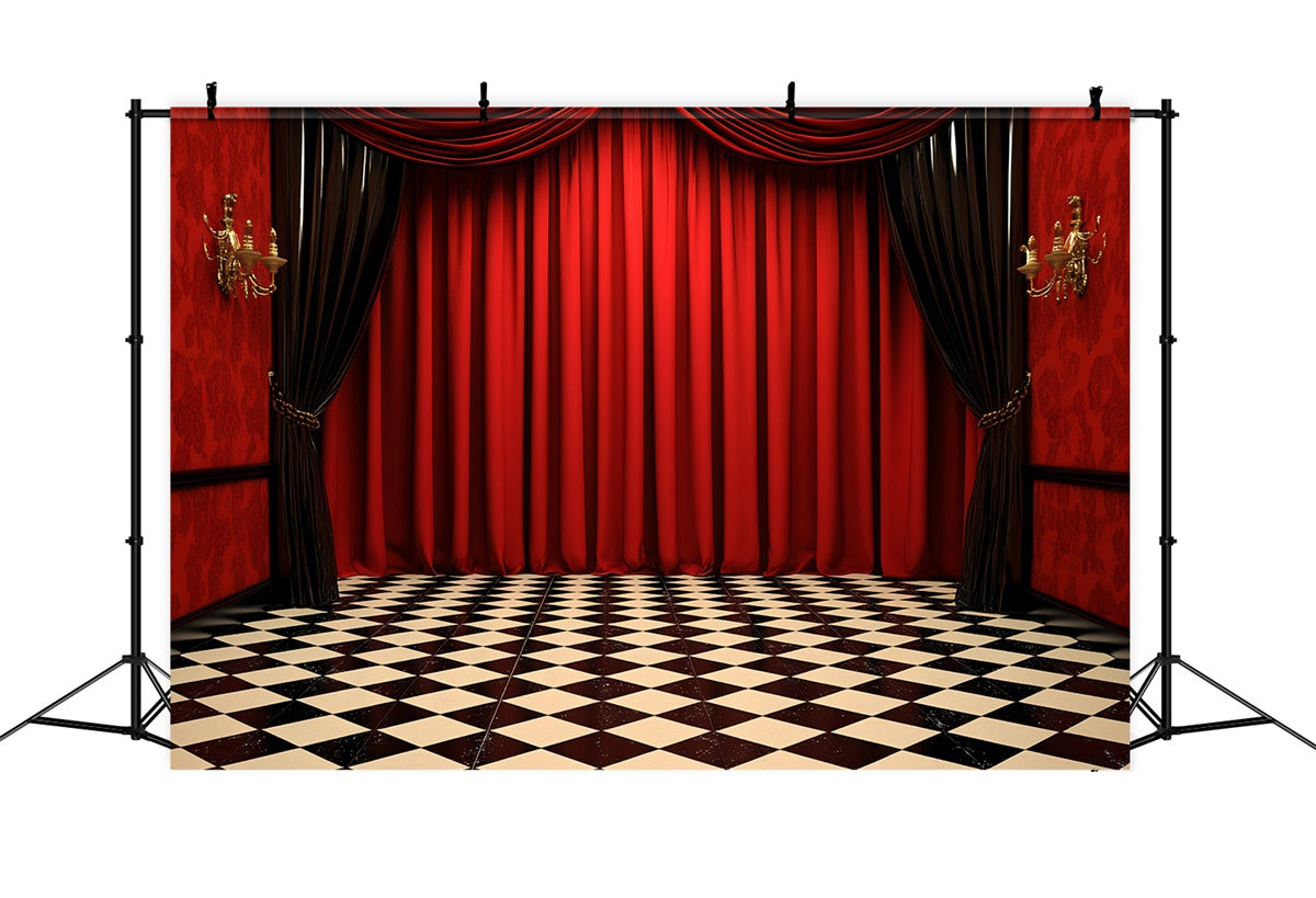 Vintage Photography Backdrops Retro Theater Curtains Backdrop UK CSH4-404