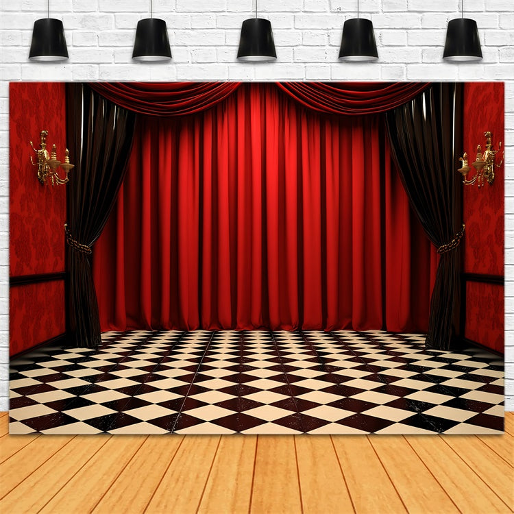 Vintage Photography Backdrops Retro Theater Curtains Backdrop UK CSH4-404