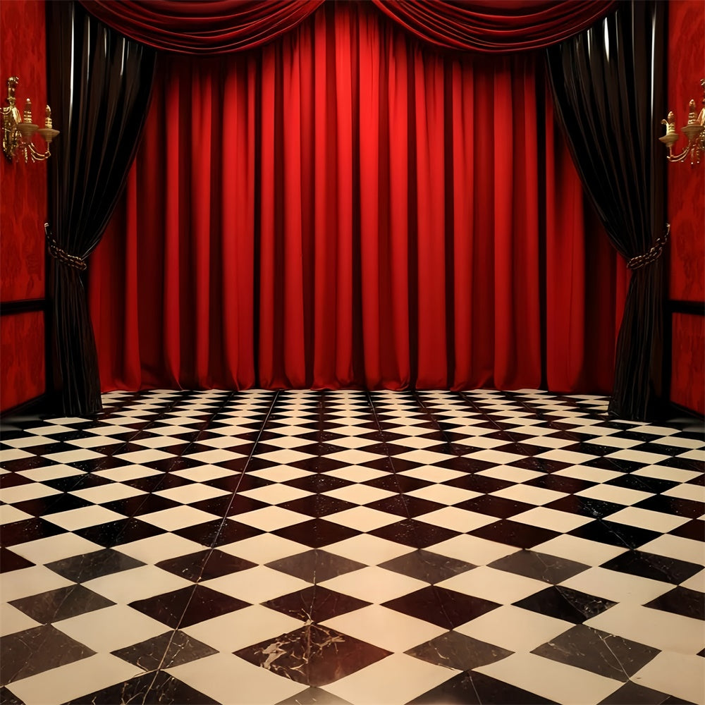 Vintage Photography Backdrops Retro Theater Curtains Backdrop UK CSH4-404