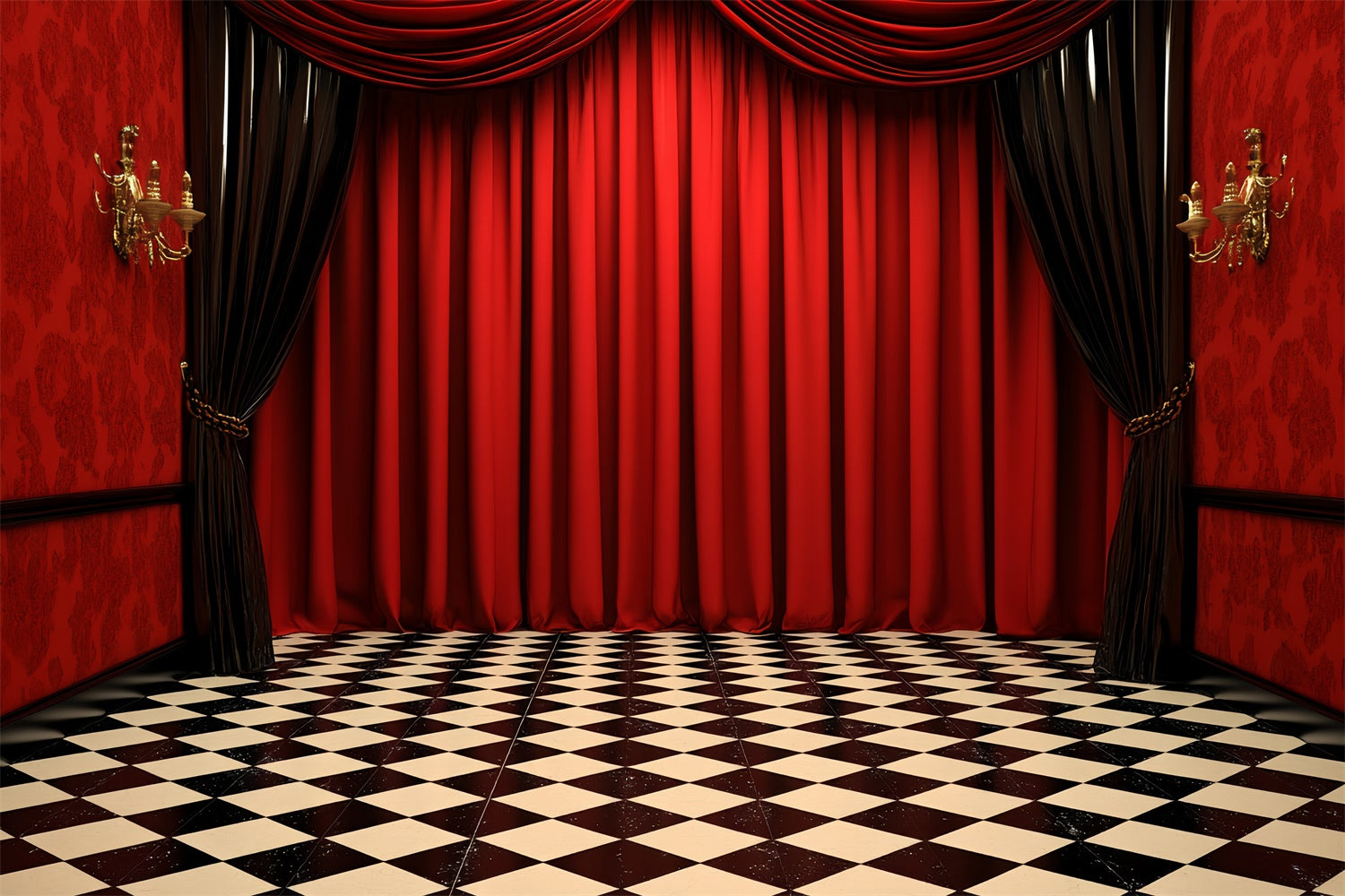 Vintage Photography Backdrops Retro Theater Curtains Backdrop UK CSH4-404