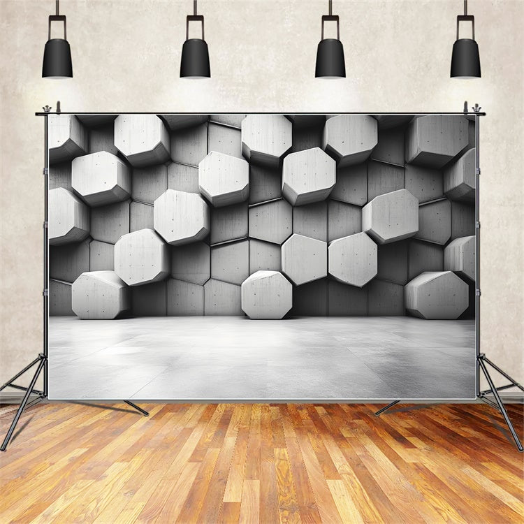 Vintage Photo Backdrop Hexagonal Cubic Wall Backdrop UK CSH4-406