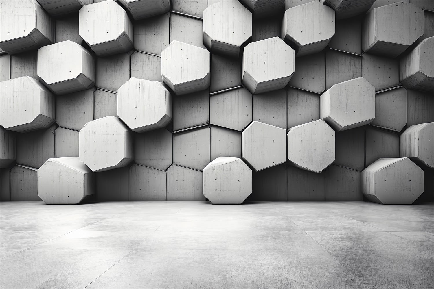 Vintage Photo Backdrop Hexagonal Cubic Wall Backdrop UK CSH4-406