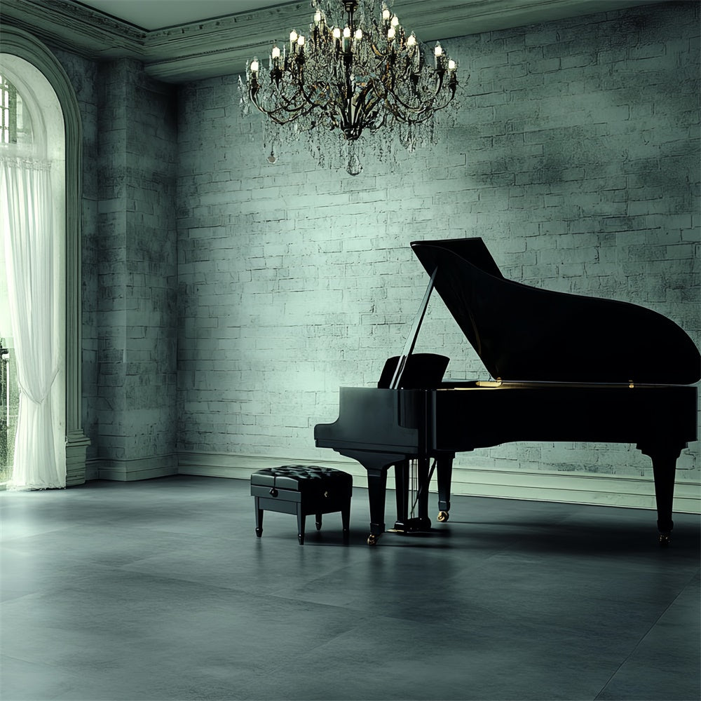 Vintage Photography Backdrops Piano Elegant Room Backdrop UK CSH4-412