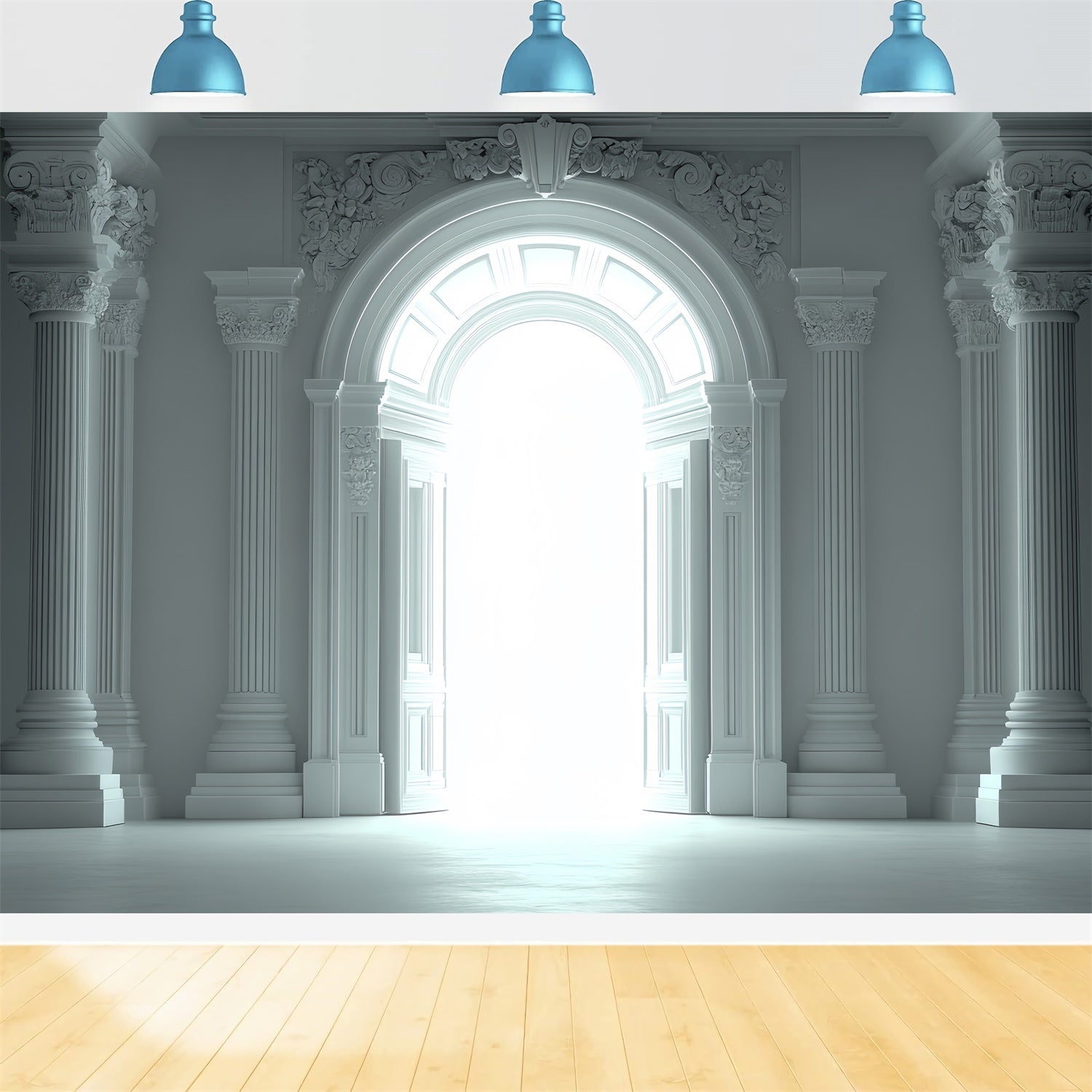 Vintage Backdrops For Photography Grand White Archway Backdrop UK CSH4-415