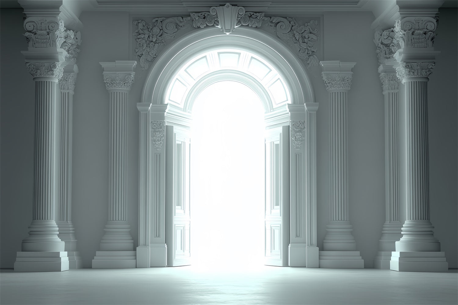 Vintage Backdrops For Photography Grand White Archway Backdrop UK CSH4-415